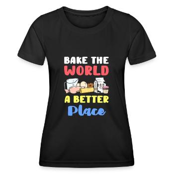 Backen Bäcker - Frauen Funktions-T-Shirt - Schwarz - Vorne - AI Model Female 172 light (172cm)
