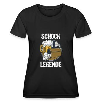 Schock Legende Schocken Würfelspiel Trinkspiel - Frauen Funktions-T-Shirt - Schwarz - Vorne - AI Model Female 172 light (172cm)