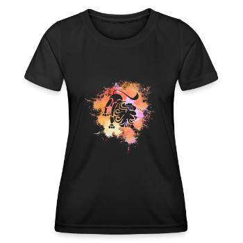 Lion Signe astrologique Horoscope Astrologie - T-shirt sport Femme - noir - Devant - AI Model Female 172 light (172cm)