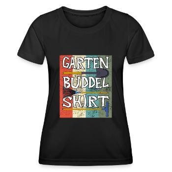 Garten Buddel Shirt Retro Garten - Frauen Funktions-T-Shirt - Schwarz - Vorne - AI Model Female 172 light (172cm)