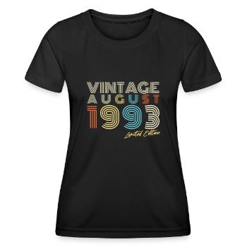 Vintage August 1993 Geschenkidee - Frauen Funktions-T-Shirt - Schwarz - Vorne - AI Model Female 172 light (172cm)