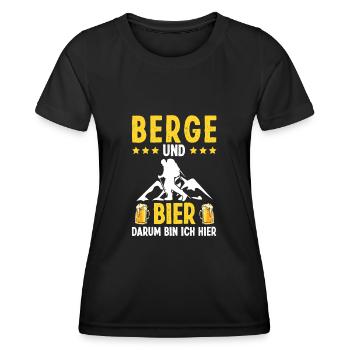 Wandern Trekking Wanderer - Frauen Funktions-T-Shirt - Schwarz - Vorne - AI Model Female 172 light (172cm)