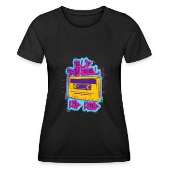 Old School Hip Hop Rap Musik Rap 90er Musik - Frauen Funktions-T-Shirt - Schwarz - Vorne - AI Model Female 172 light (172cm)