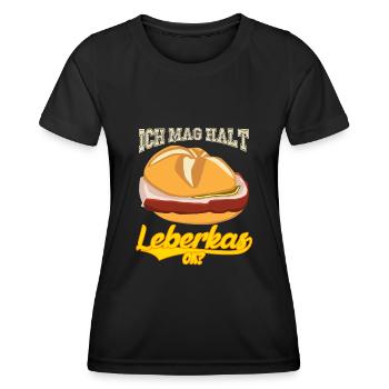 Leberkäse Ich mag Leberkas - Frauen Funktions-T-Shirt - Schwarz - Vorne - AI Model Female 172 light (172cm)