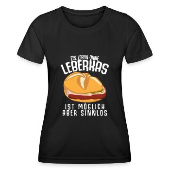 Leberkäse Fleischäse Leberkas - Frauen Funktions-T-Shirt - Schwarz - Vorne - AI Model Female 172 light (172cm)