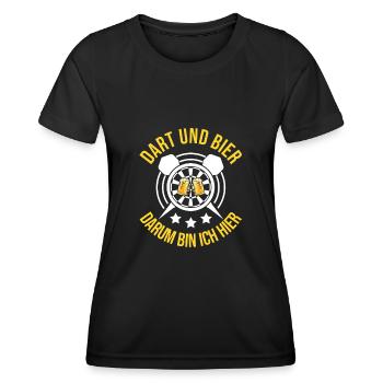 Dart Darter Dartsport - Frauen Funktions-T-Shirt - Schwarz - Vorne - AI Model Female 172 light (172cm)