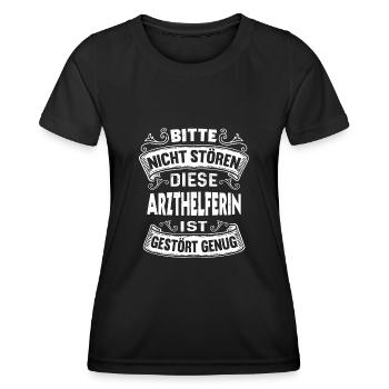 Diese Arzthelferin ist gestört MFA - Frauen Funktions-T-Shirt - Schwarz - Vorne - AI Model Female 172 light (172cm)