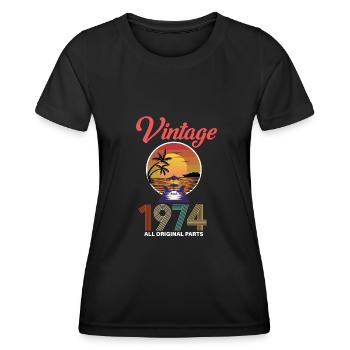 Vintage 1974 47. Geburtstag - Frauen Funktions-T-Shirt - Schwarz - Vorne - AI Model Female 172 light (172cm)