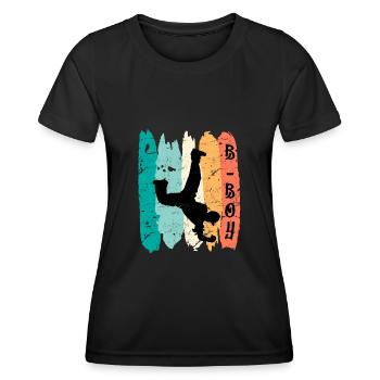 B-Boy Breakdancer Street Art Urban Tanz Hip Hop - Frauen Funktions-T-Shirt - Schwarz - Vorne - AI Model Female 172 light (172cm)