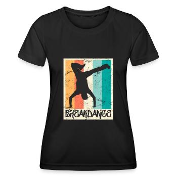 Breakdance Vintage B-Boy Breakdancer - Frauen Funktions-T-Shirt - Schwarz - Vorne - AI Model Female 172 light (172cm)
