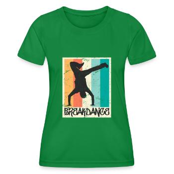 Breakdance Vintage B-Boy Breakdancer - Frauen Funktions-T-Shirt - Kelly Green - Vorne - AI Model Female 172 dark (172cm)