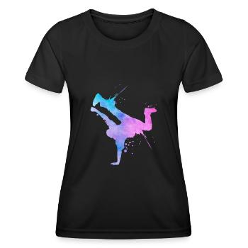 Street Art Breakdancer Moderne Art abstrait - T-shirt sport Femme - noir - Devant - AI Model Female 172 light (172cm)