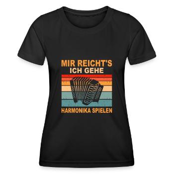 Harmonikaspieler Geschenk Ziehharmonika Volksmusik - Frauen Funktions-T-Shirt - Schwarz - Vorne - AI Model Female 172 light (172cm)