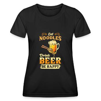 Nudel Ramen Spruch - Frauen Funktions-T-Shirt - Schwarz - Vorne - AI Model Female 172 light (172cm)