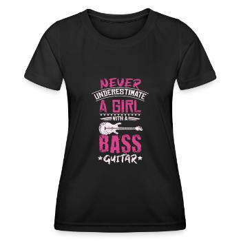 Bass Girl - T-shirt sport Femme - noir - Devant - AI Model Female 172 light (172cm)