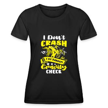 Fahrradfahrer Radtour Crash Random Gravity Check - Frauen Funktions-T-Shirt - Schwarz - Vorne - AI Model Female 172 light (172cm)