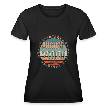 In August 2000 Vintage Gift Idea - Women's Functional T-Shirt - black - Front - AI Model Female 172 light (172cm)