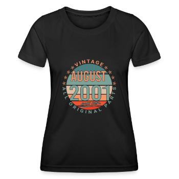 Im August 2001 Vintage Geschenkidee - Frauen Funktions-T-Shirt - Schwarz - Vorne - AI Model Female 172 light (172cm)