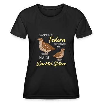 Wachteln Federn Wachtel - Frauen Funktions-T-Shirt - Schwarz - Vorne - AI Model Female 172 light (172cm)