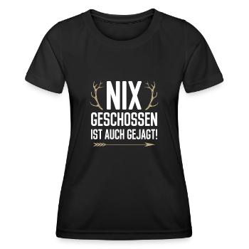 Nix geschossen ist auch gejagt Jäger Jagd Fans von - Frauen Funktions-T-Shirt - Schwarz - Vorne - AI Model Female 172 light (172cm)