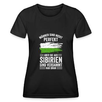 Sibirischer Mann Sibire Russe Ruslland Sibirien - Frauen Funktions-T-Shirt - Schwarz - Vorne - AI Model Female 172 light (172cm)
