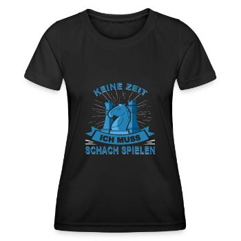 Schachbrett Schach Matt Geschenk Schachspieler - Frauen Funktions-T-Shirt - Schwarz - Vorne - AI Model Female 172 light (172cm)