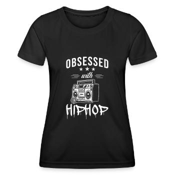 Hip Hop - Frauen Funktions-T-Shirt - Schwarz - Vorne - AI Model Female 172 light (172cm)