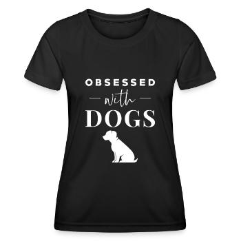 Des chiens drôles de phrases - T-shirt sport Femme - noir - Devant - AI Model Female 172 light (172cm)