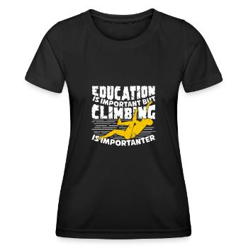 Climbing Sport Climbing Climber Gift - Women's Functional T-Shirt - black - Front - AI Model Female 172 light (172cm)