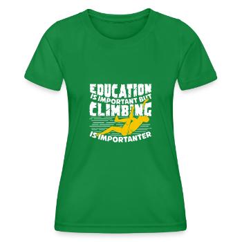 Klettern Sportklettern Kletterer Geschenk - Frauen Funktions-T-Shirt - Kelly Green - Vorne - AI Model Female 172 dark (172cm)