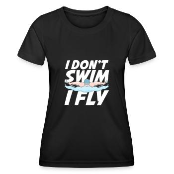 Natation Butterfly Sport nageur cadeau - T-shirt sport Femme - noir - Devant - AI Model Female 172 light (172cm)