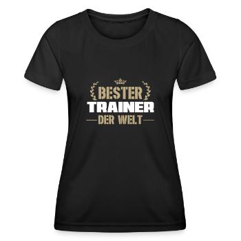 Bester Trainer der Welt Team Coach oder Trainer - Frauen Funktions-T-Shirt - Schwarz - Vorne - AI Model Female 172 light (172cm)