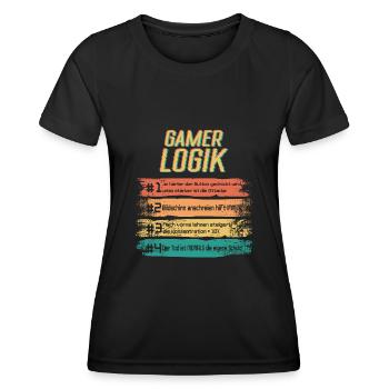 Gamer Logik PS 5 Computer PC Controller Zocker - Frauen Funktions-T-Shirt - Schwarz - Vorne - AI Model Female 172 light (172cm)