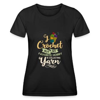 Crochet Knitting Knitting Needles Crochet Needle - Women's Functional T-Shirt - black - Front - AI Model Female 172 light (172cm)