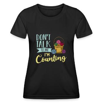 Crochet Knitting Knitting Needles Crochet Needle - Women's Functional T-Shirt - black - Front - AI Model Female 172 light (172cm)