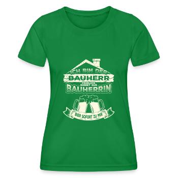 Bauherr Bauherrin Richtfest Hausbesitzer - Frauen Funktions-T-Shirt - Kelly Green - Vorne - AI Model Female 172 dark (172cm)