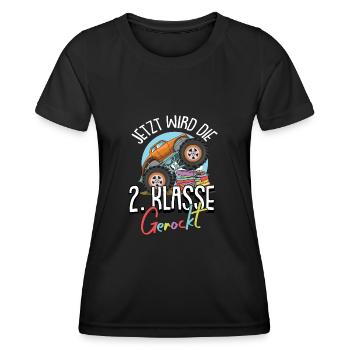 2. Klasse Junge Monster Truck Auto Geschenk - Frauen Funktions-T-Shirt - Schwarz - Vorne - AI Model Female 172 light (172cm)