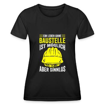 Bau Baustelle Bauarbeiter Handwerker Baustellen - Frauen Funktions-T-Shirt - Schwarz - Vorne - AI Model Female 172 light (172cm)