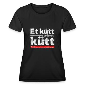 Et Kütt Wie Et Kütt, Köln, Karneval Kölsch Fans - Frauen Funktions-T-Shirt - Schwarz - Vorne - AI Model Female 172 light (172cm)