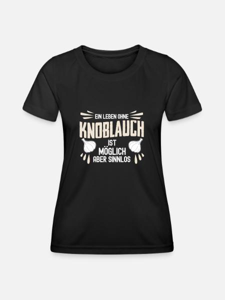 Knoblauch Knoblauchzehen Knobi Garlic - Frauen Funktions-T-Shirt - Schwarz