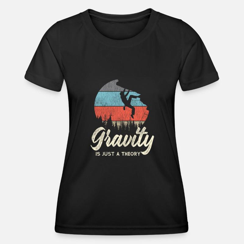 Rock Climbing Climber Retro - Women's Functional T-Shirt - black