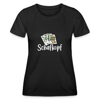Schafkopf Schafkopfturnier lustiges Schafkopf - Sc - Frauen Funktions-T-Shirt - Schwarz - Vorne - AI Model Female 172 light (172cm)