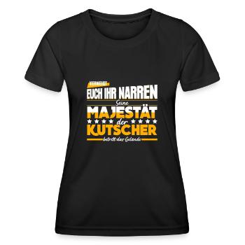 Kutsche Pferdekutsche Witz Kutscher - Frauen Funktions-T-Shirt - Schwarz - Vorne - AI Model Female 172 light (172cm)
