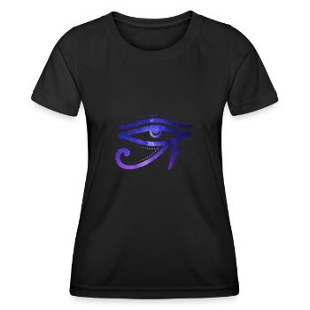Œil cosmique Des Ra Hiéroglyphe égyptien - T-shirt sport Femme - noir - Devant - AI Model Female 172 light (172cm)