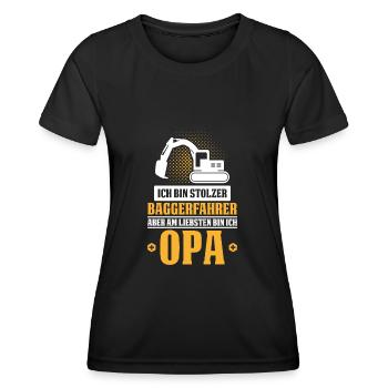 Stolzer Baggerfahrer Baggerführer und Opa - Frauen Funktions-T-Shirt - Schwarz - Vorne - AI Model Female 172 light (172cm)