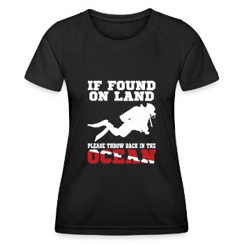 Scuba Diving Diver Dive Flag If - T-shirt sport Femme - noir - Devant - AI Model Female 172 light (172cm)