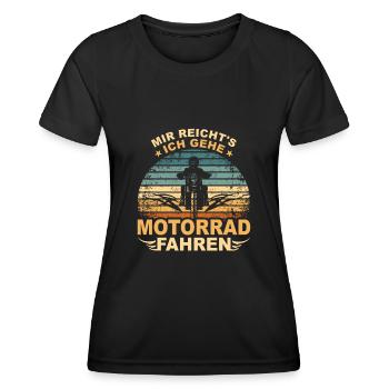 Biker Motorrad Fahren Geschenk Motorradfahrer - Frauen Funktions-T-Shirt - Schwarz - Vorne - AI Model Female 172 light (172cm)