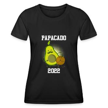 Vater Papa Papacado Spruch Avocado werdender Papa - Frauen Funktions-T-Shirt - Schwarz - Vorne - AI Model Female 172 light (172cm)
