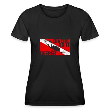 Scuba Diving Diver Dive Flag - T-shirt sport Femme - noir - Devant - AI Model Female 172 light (172cm)