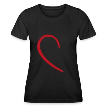 Half heart - Women's Functional T-Shirt - black - Front - AI Model Female 172 light (172cm)